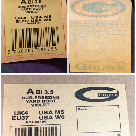 Grubs Sub-Freezing Yard Boots Violet US M5 W6 Mud - Picture 14 of 14